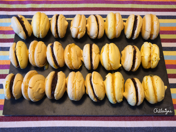 Macarons citron et choco-noisettes