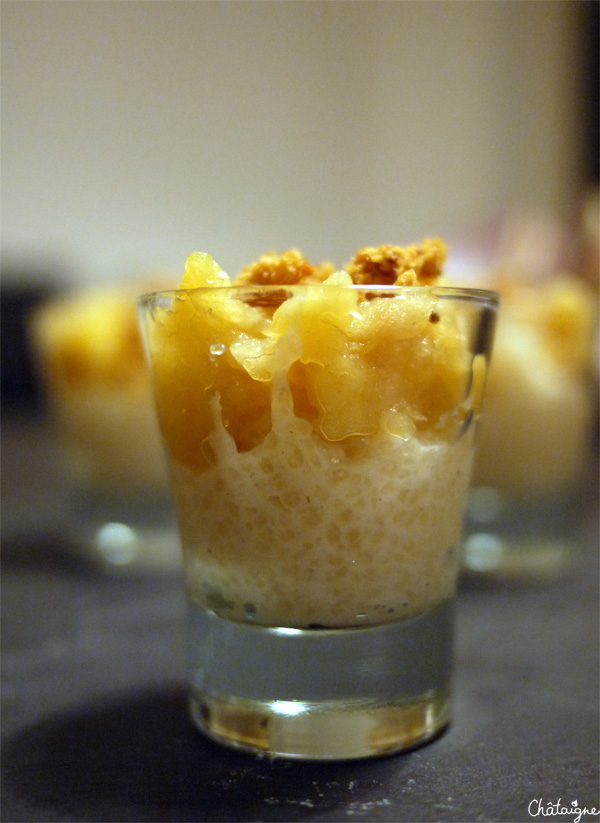 Perles du Japon, compotée de pommes, touche de pain d'épices