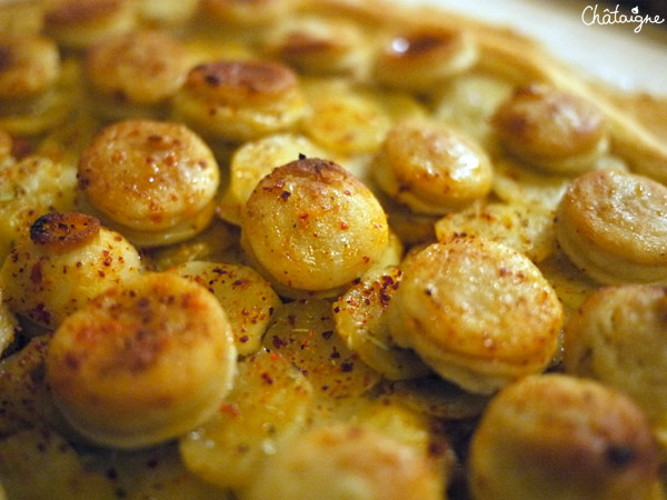 Tarte au boudin blanc, pommes de terre et piment d’Espelette