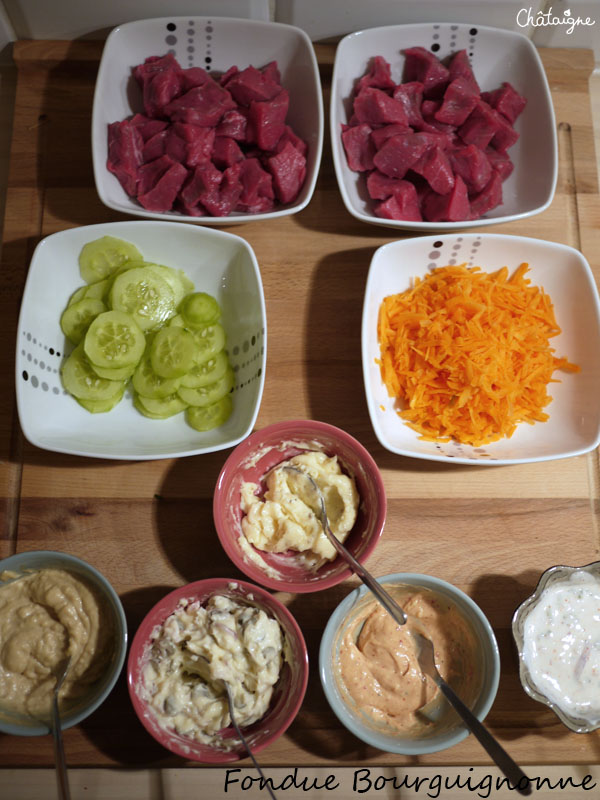 La fondue bourguignonne, Recette