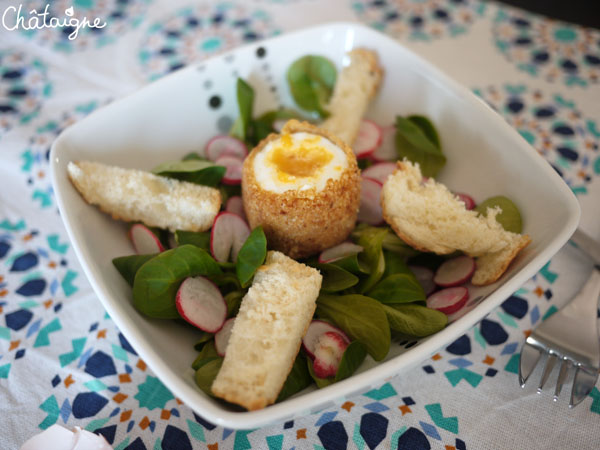 Oeuf poulette en tenue de soirée et ses copines mouillettes