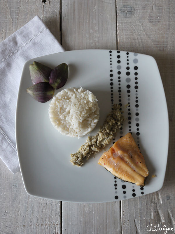 Filet de truite saumonée et purée d'artichauts - tout simplement -