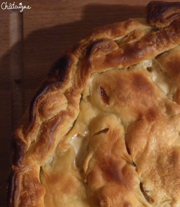 tourte aux topinambours, navets et poulet 