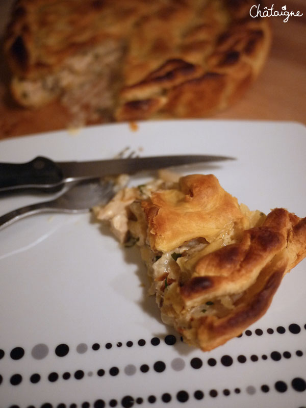 tourte aux topinambours, navets et poulet 