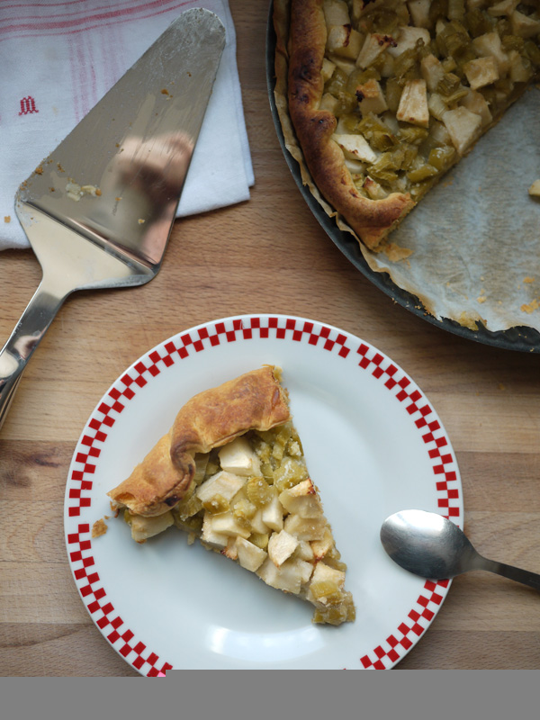 Tarte pommes-rhubarbe