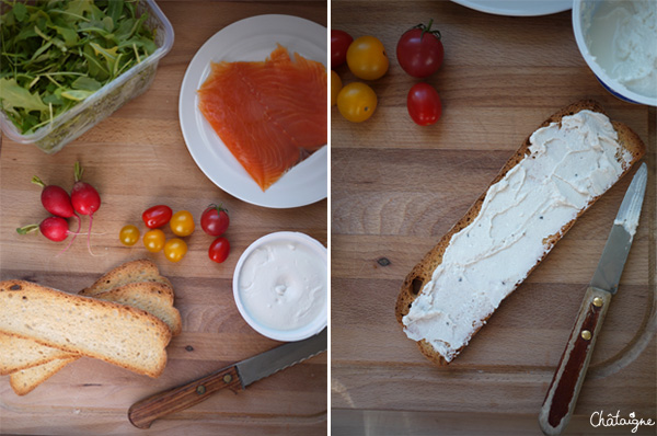 tartines au saumon fumé