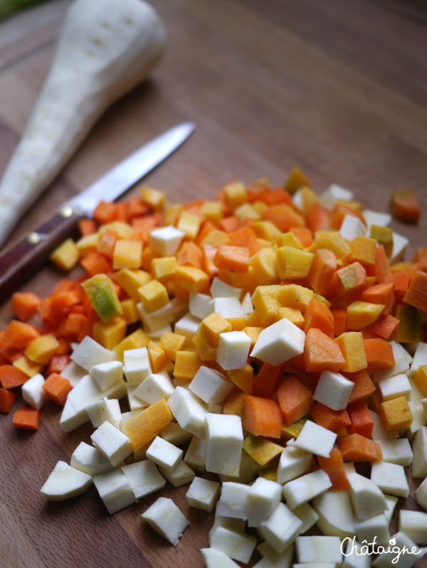 légumes racine en crumble