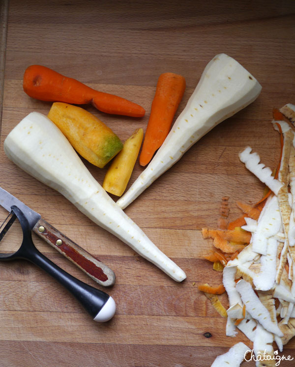 légumes racines en crumble