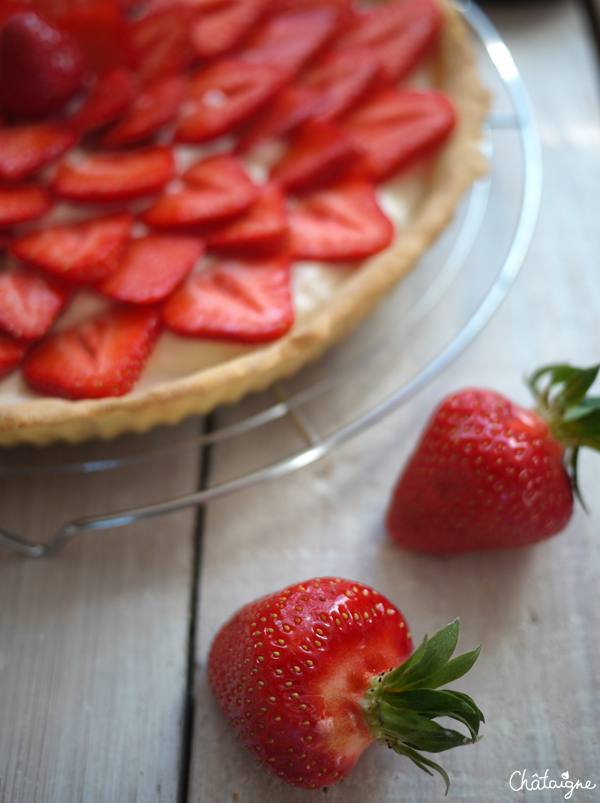 tarte aux fraises et chocolat blanc