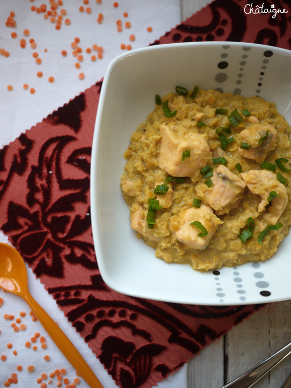 curry de lentilles corail au saumon