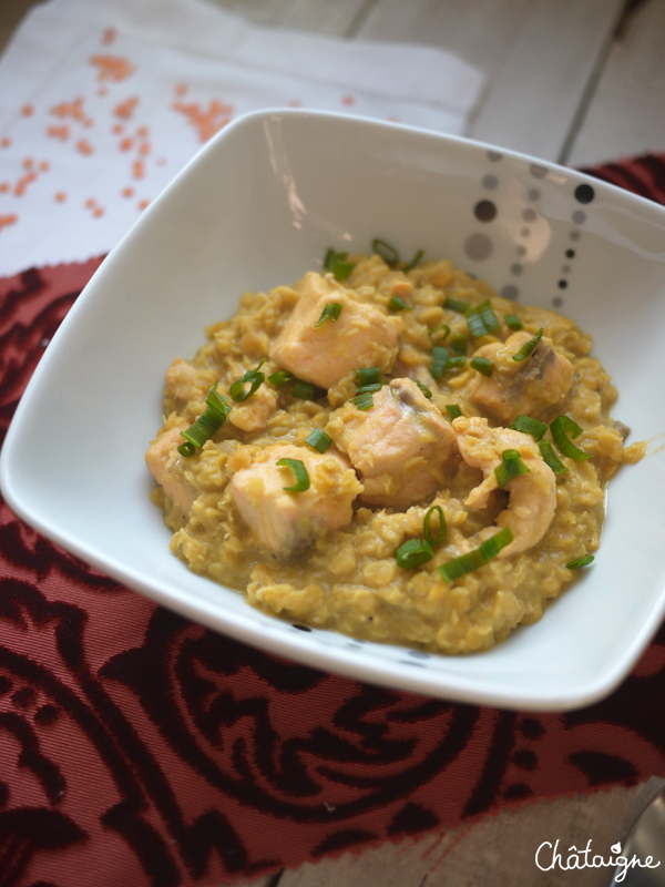 curry de lentilles corail au saumon