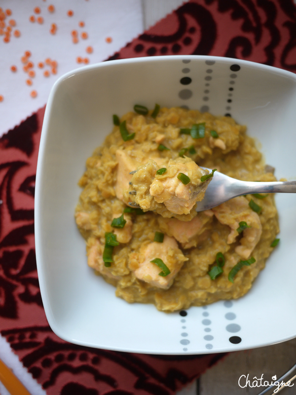 curry de lentilles corail au saumon