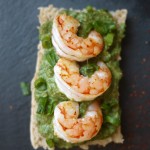 Tartines aux gambas et dip d'épinards