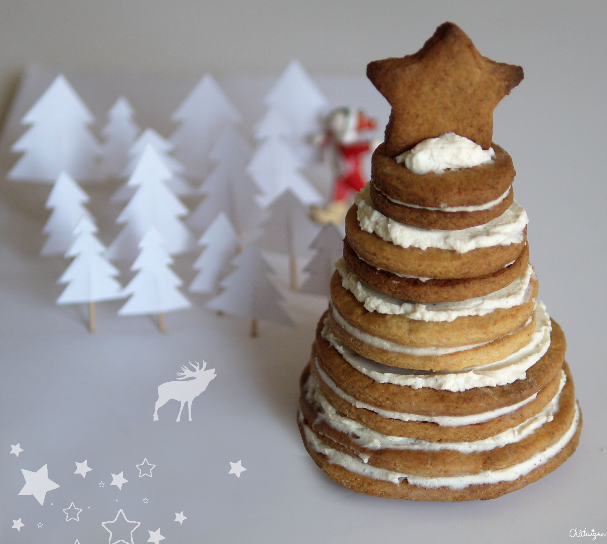 Sapin de Noël en biscuits