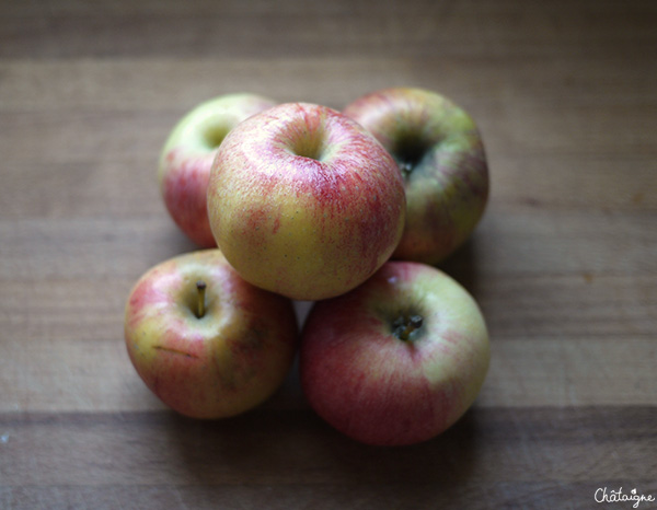 Petits pots de crème à la vanille, compote pommes-caramel