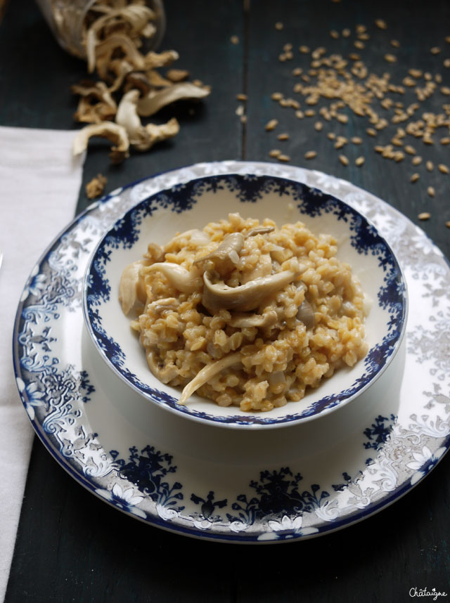 Risotto de petit épeautre aux pleurotes