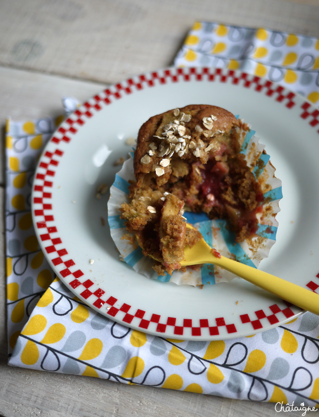 Muffins fraise-rhubarbe