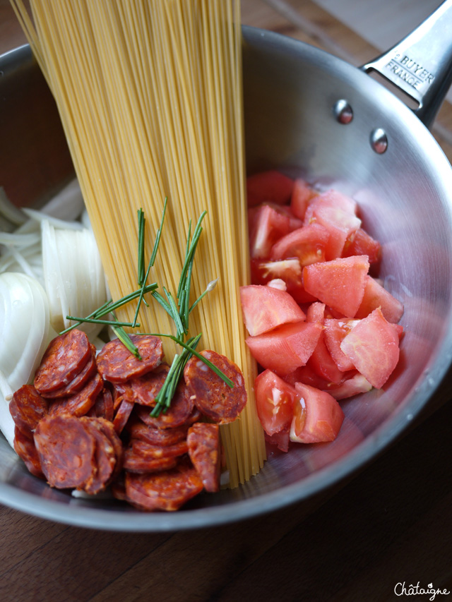 One-pan pasta au chorizo 