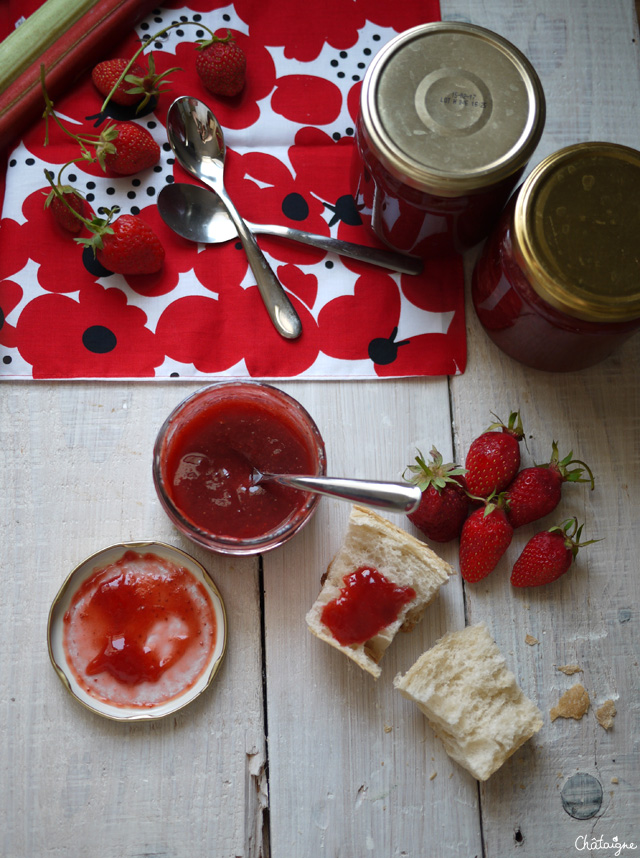 Confiture fraises-rhubarbe