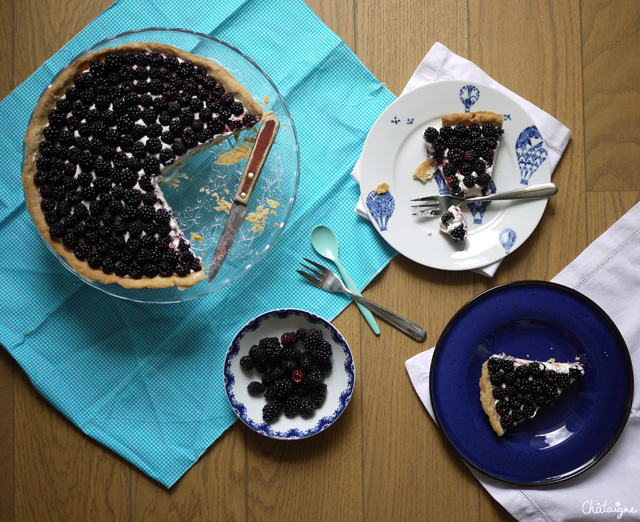 Tarte aux mûres et mousse mascarpone