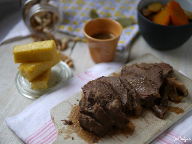 sanglier à la bière et aux pleurottes