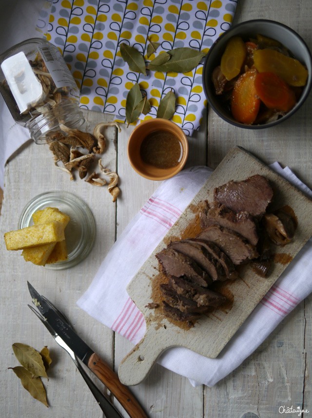 sanglier à la bière et aux pleurottes