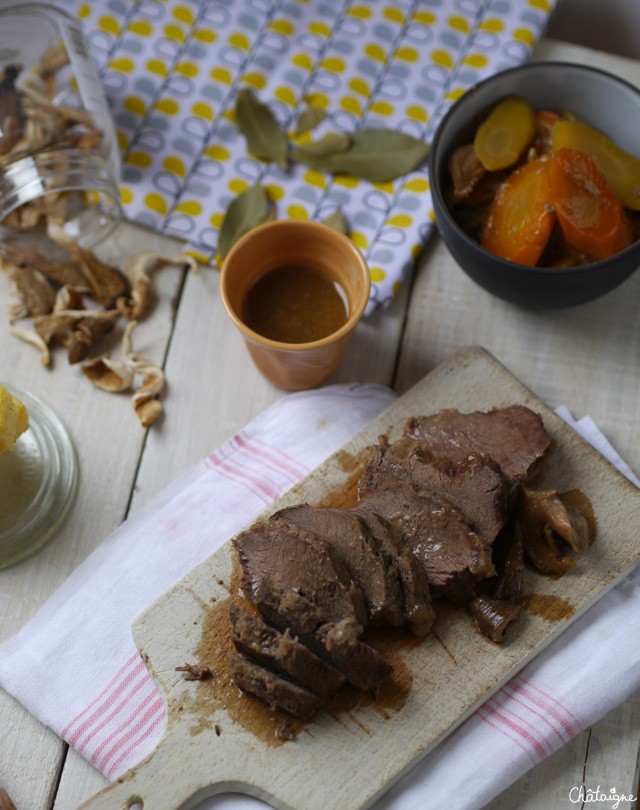 sanglier à la bière et aux pleurottes