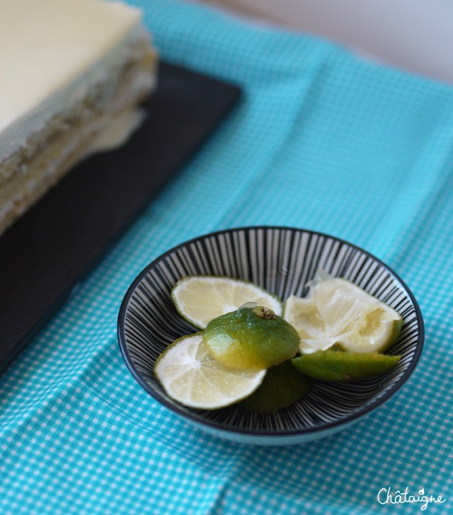 gâteau citron-citron vert et mousse coco