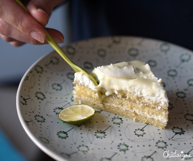 gâteau citron-citron vert et mousse coco