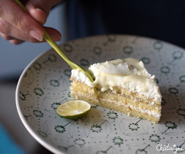 Sur un air d’Opéra [gâteau citron-citron vert & mousse coco]