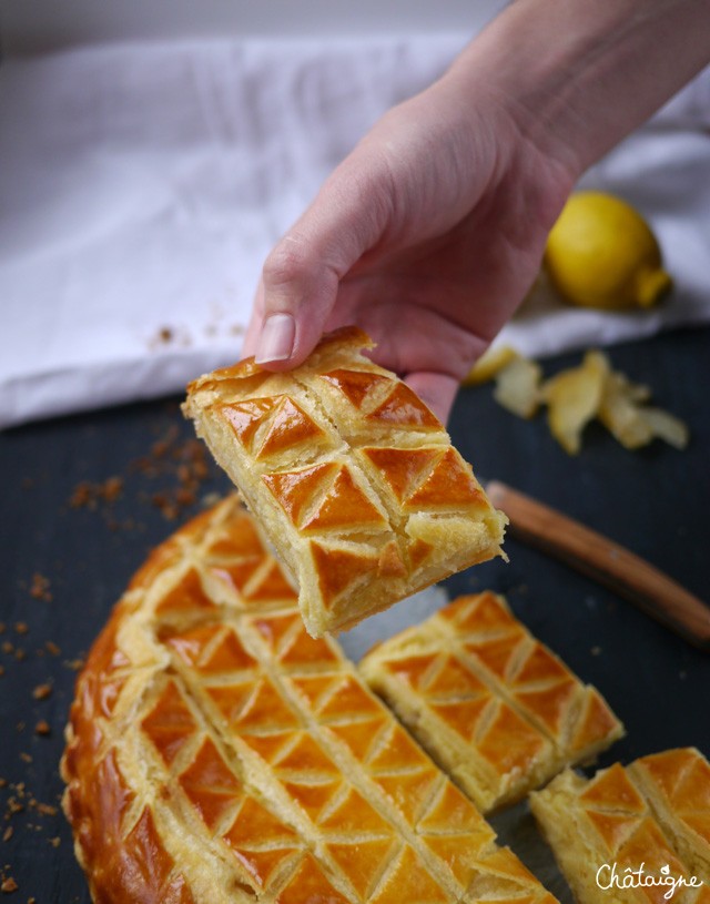 galette des rois au citron et cédrats confits