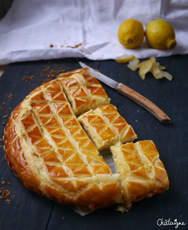 galette des rois au citron et cédrats confits