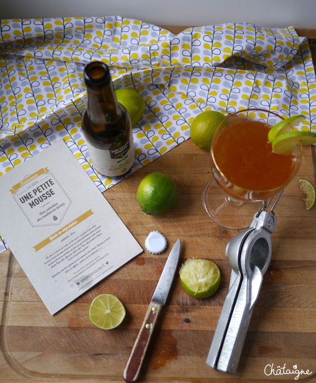 cocktail bière, passion, citron vert