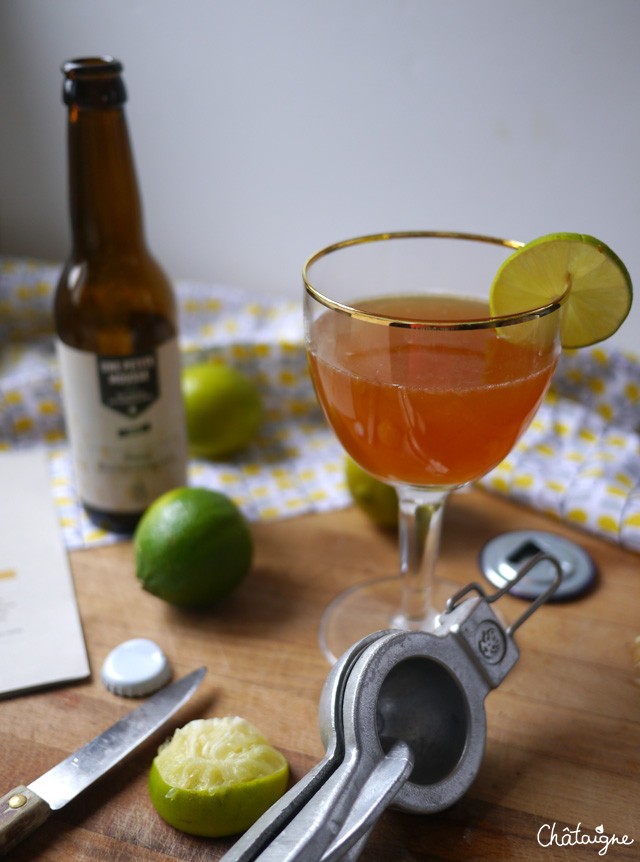 cocktail bière, passion, citron vert