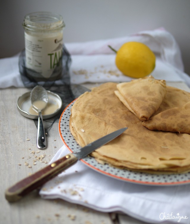 Crêpes au lait d'avoine et tahin