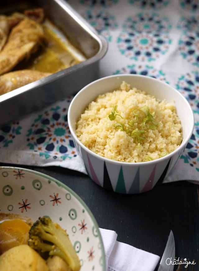 Couscous de poulet et légumes racines