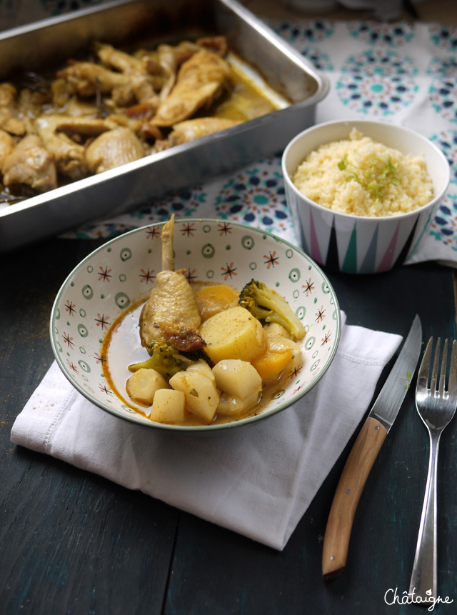 Couscous de poulet aux légumes racines
