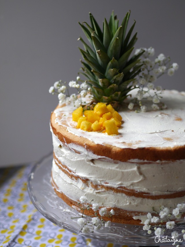 naked cake ananas-mangue