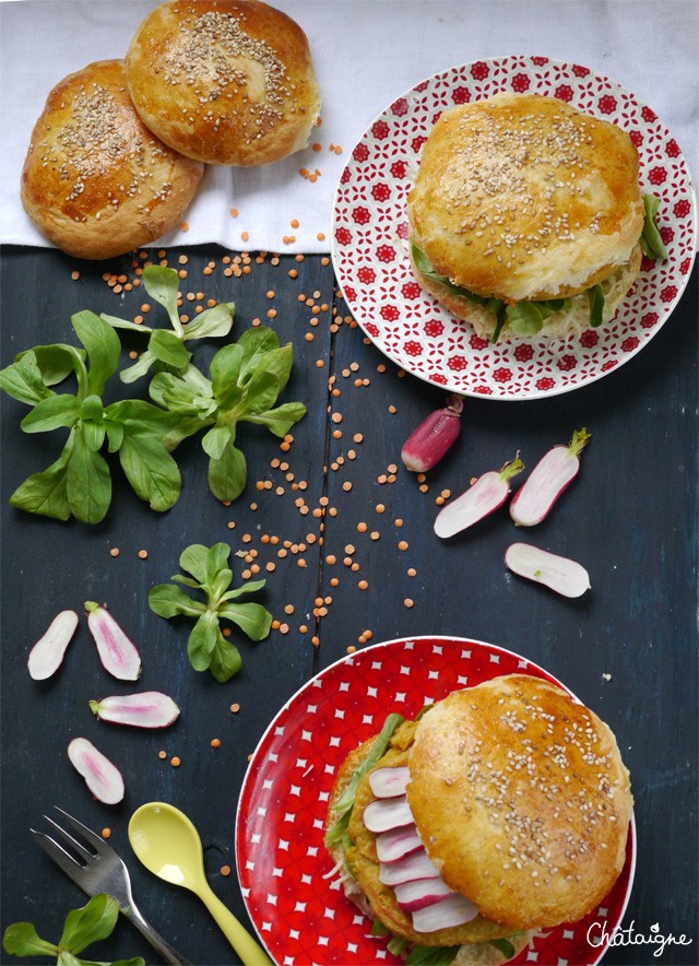 burgers aux steaks de lentilles corail