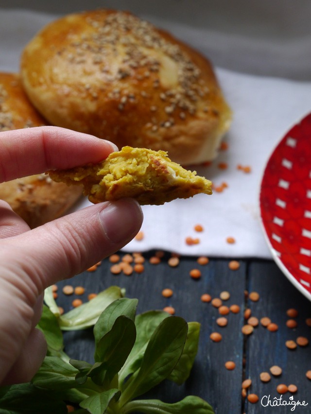 burgers aux steaks de lentilles corail