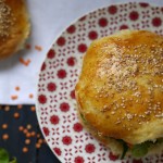 Burgers [steaks de lentilles corail & pesto rouge]