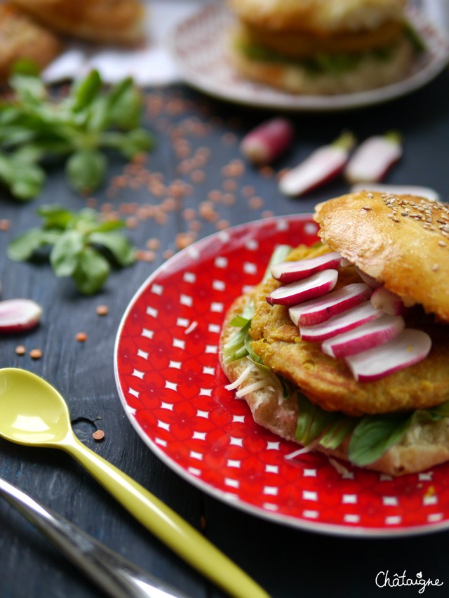 burgers aux steaks de lentilles corail