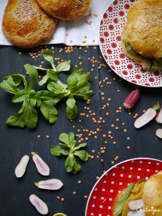 burgers aux steaks de lentilles corail