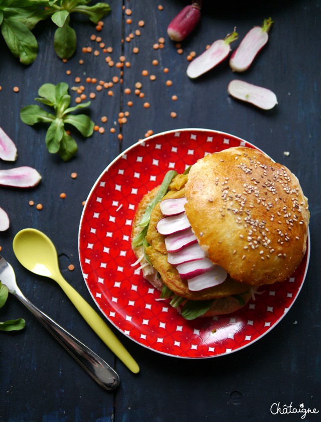 burgers aux steaks de lentilles corail