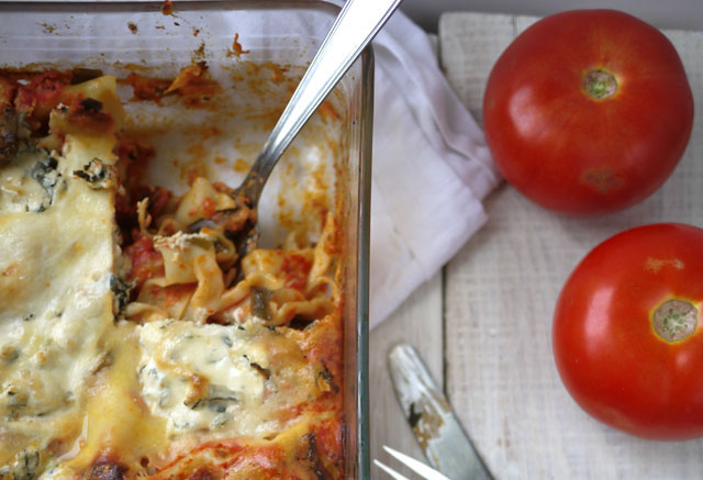 Lasagnes tomates, ricotta et sardines