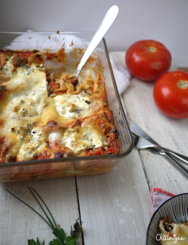 Lasagnes tomates, ricotta et sardines