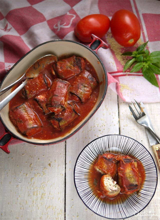 Cannellonis d'aubergines à la ricotta