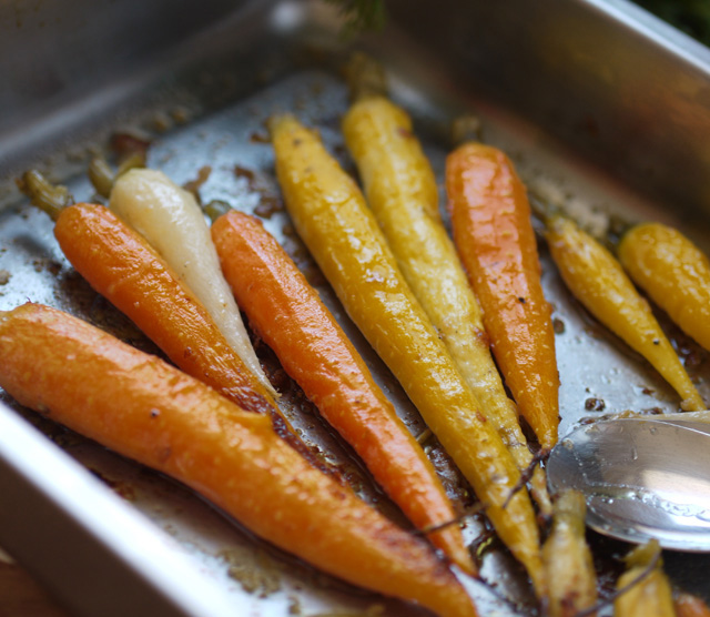 Carottes [nouvelles] rôties au parmesan