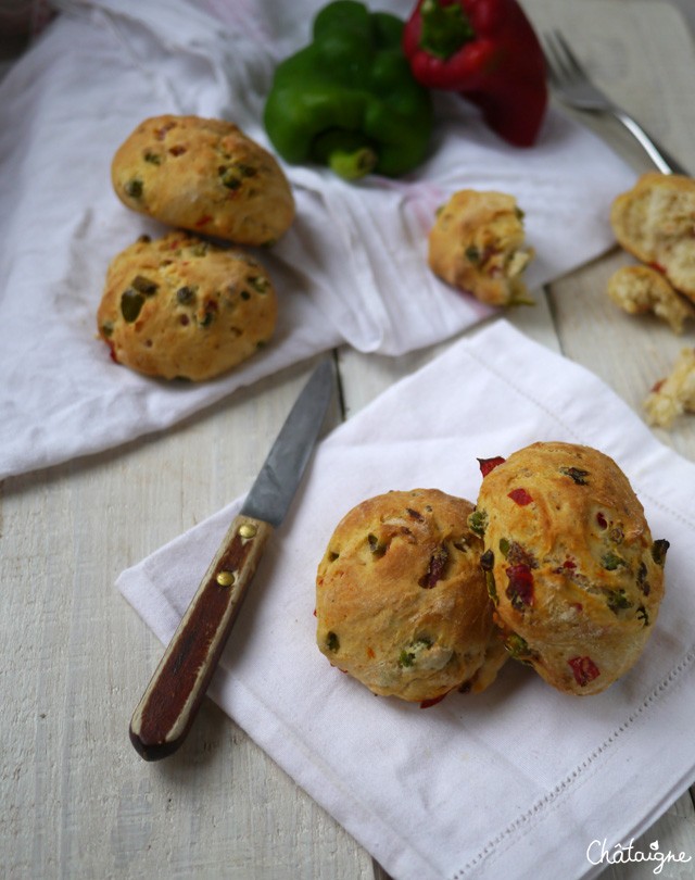 petits pains aux légumes et chorizo