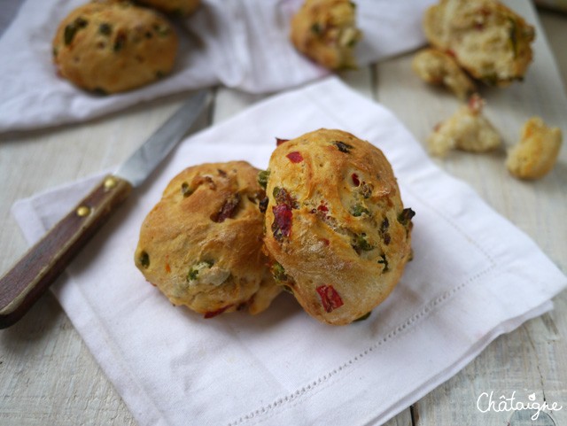 petits pains aux légumes et chorizo